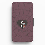 J And S Cobweb Heart Flip / Wallet Phone Case 1