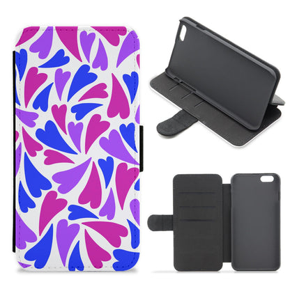 Bisexual Hearts - Pride Flip / Wallet Phone Case