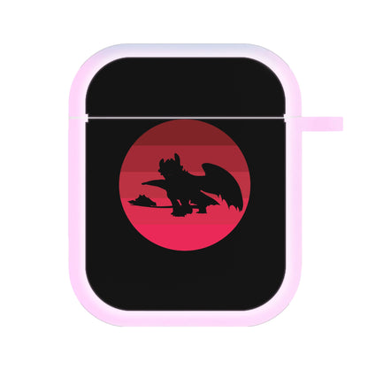 Red Sunset Dragon AirPods Case