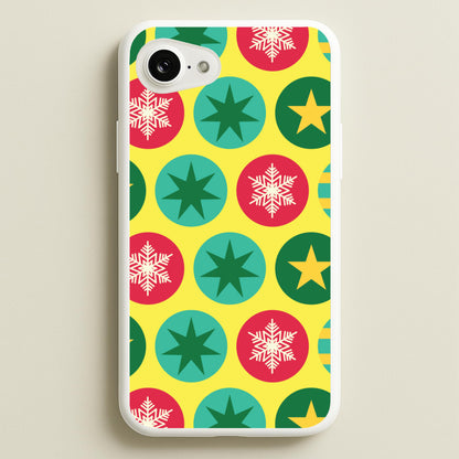 Colourful Abstract Baubles Christmas Pattern iPhone 16e Case
