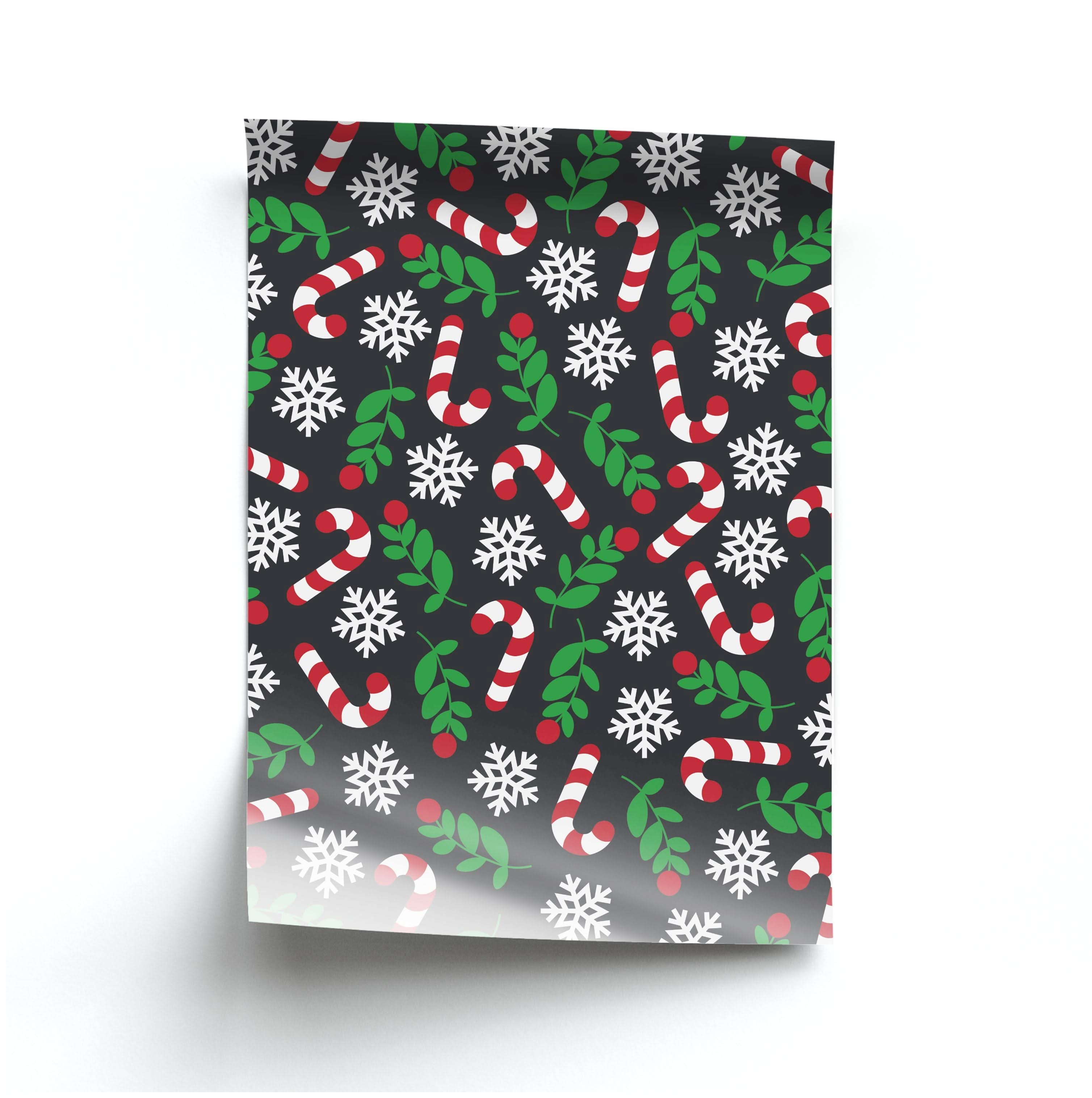 Snow Black Pattern Poster