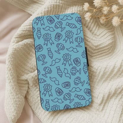 Dad Doodles Pattern Leather Phone Case