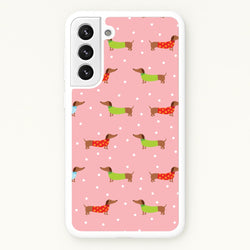 Christmas Jumpers Dachshund Pattern Galaxy S21 Plus Case