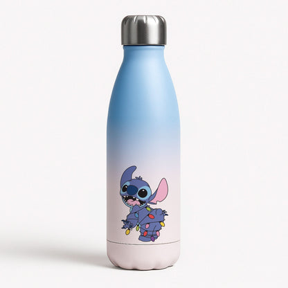 Cute Blue Alien Fairylights Blue Water Bottle