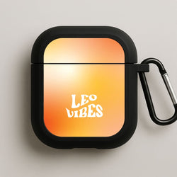 Leo Vibes Gradient Zodiac Black AirPods Case