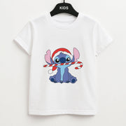 Cute Blue Alien Candycane Kids T-Shirt 1