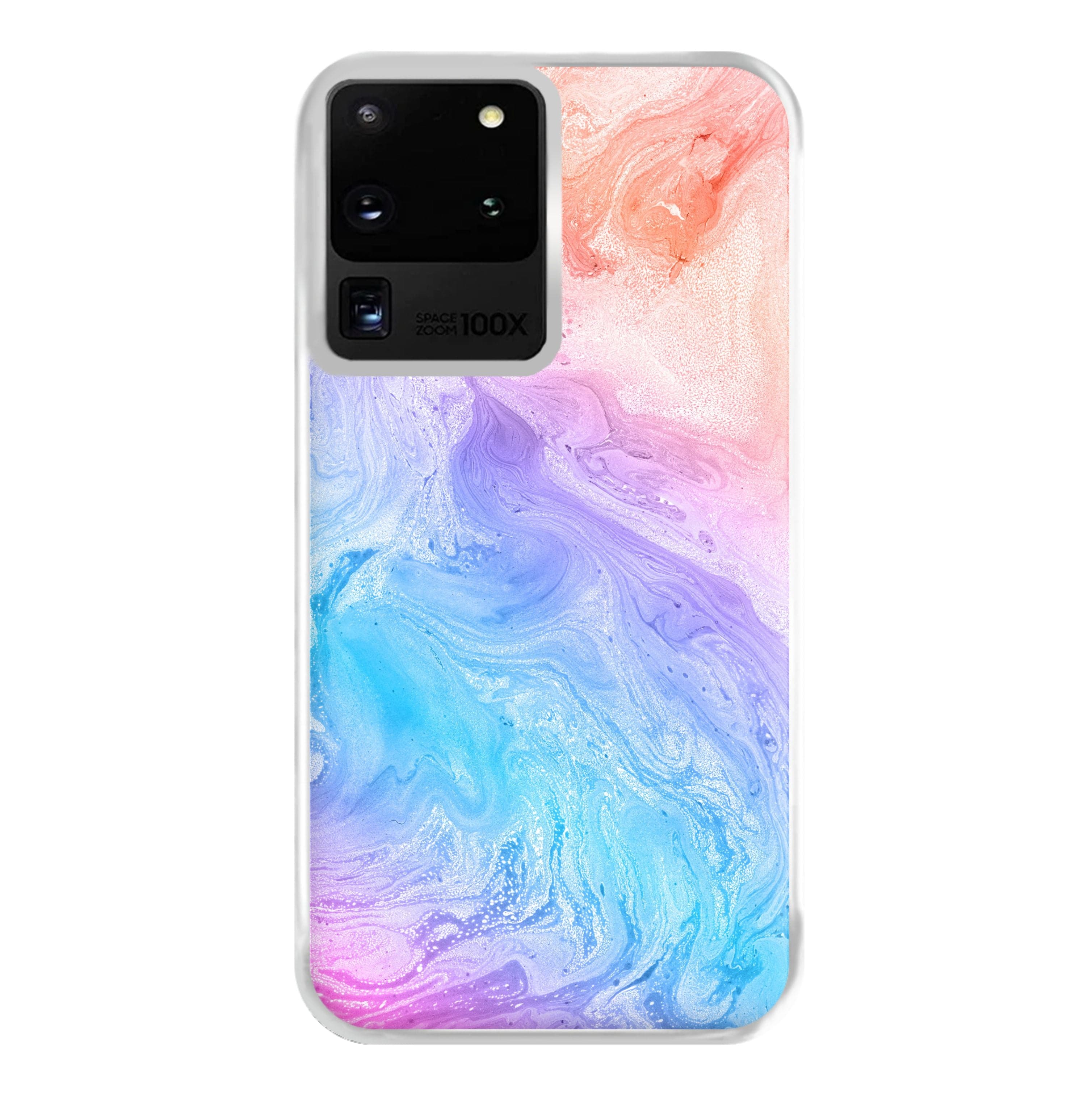 Blue and Peach Marble Phone Case