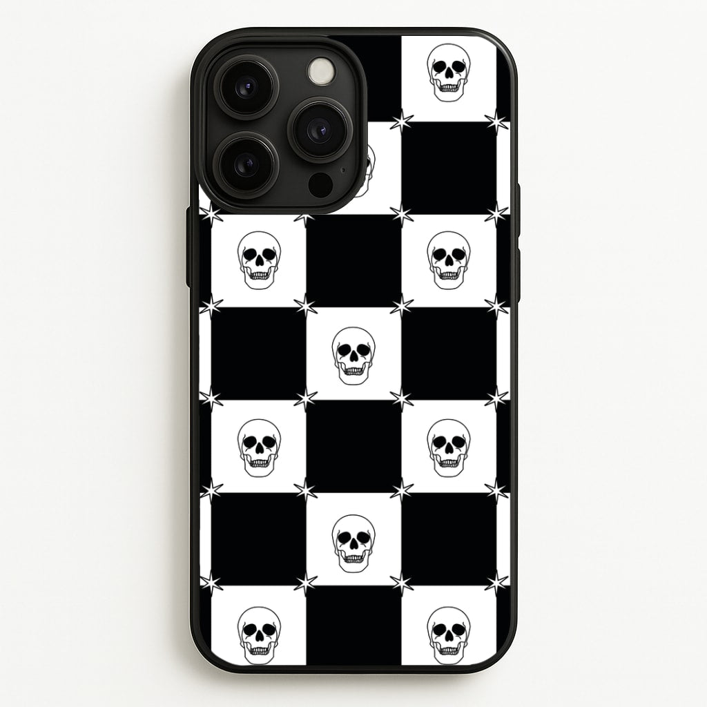 Checkered Skulls Pattern iPhone 13 Pro Max Case