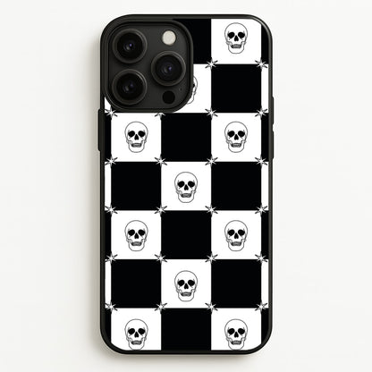 Checkered Skulls Pattern iPhone 13 Pro Max Case