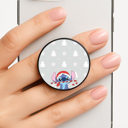 Cute Blue Alien Candycane Phone Grip