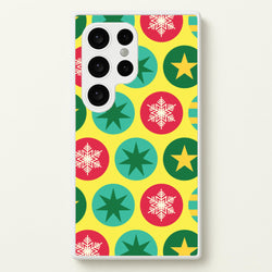Colourful Abstract Baubles Christmas Pattern Galaxy S24 Ultra Case