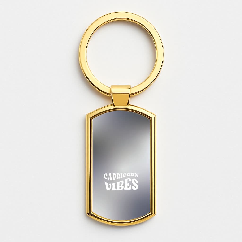 Capricorn Vibes Gradient Zodiac Gold Keyring