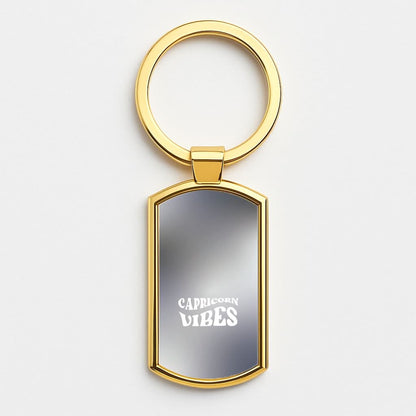 Capricorn Vibes Gradient Zodiac Gold Keyring