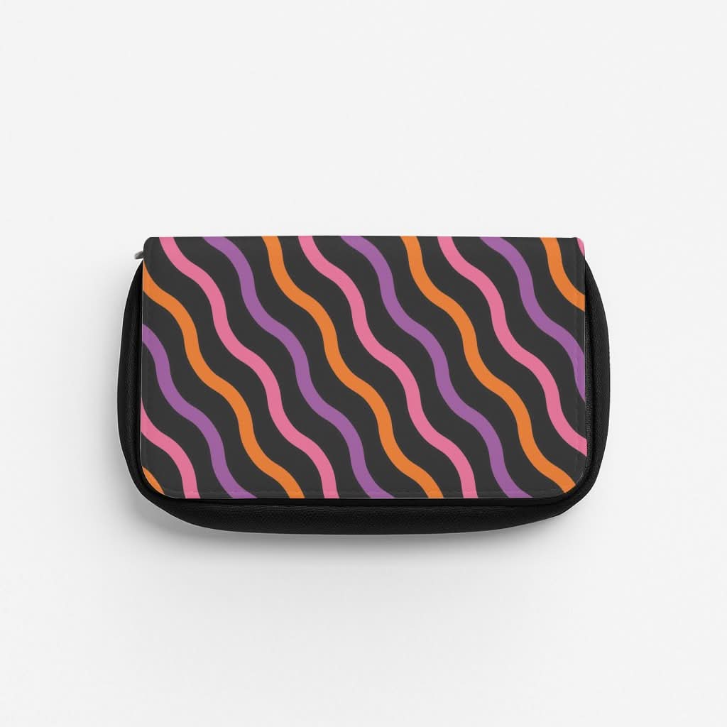 Wavy Abstract Halloween Pattern Pencil Case