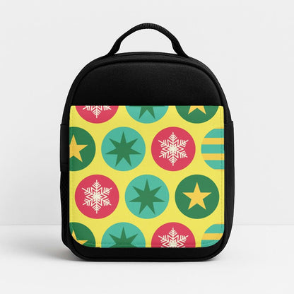 Colourful Abstract Baubles Christmas Pattern Insulated Lunch Bag