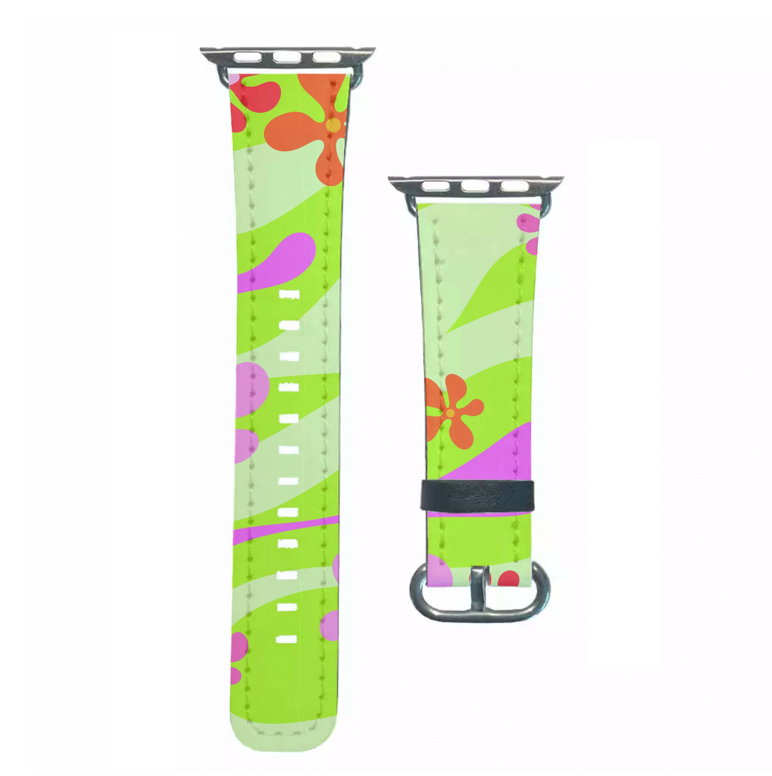 Retro Flowers Pattern Apple Watch Strap