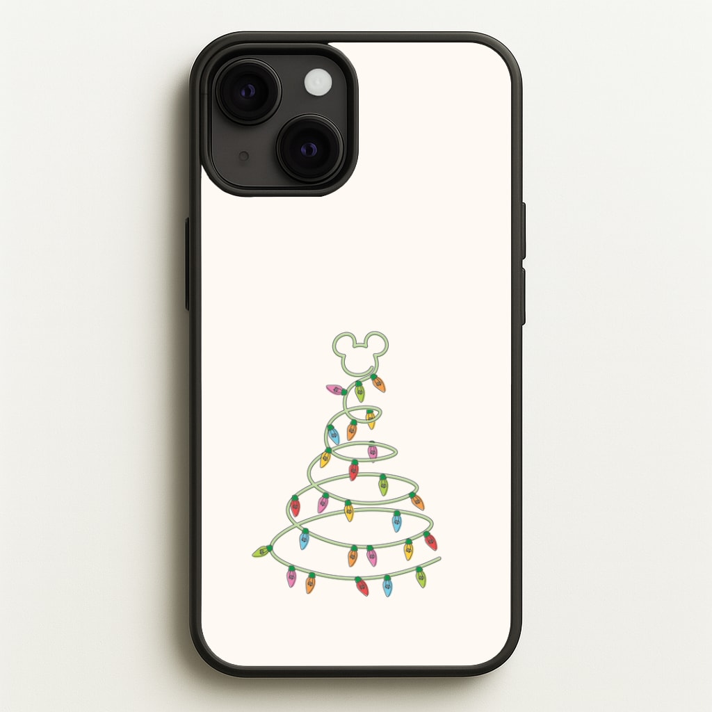 Cartoon Mouse Christmas Tree Lights iPhone 13 Case