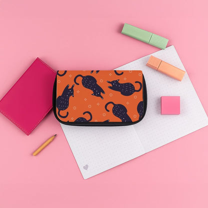 Black Cats And Stars Pattern Pencil Case