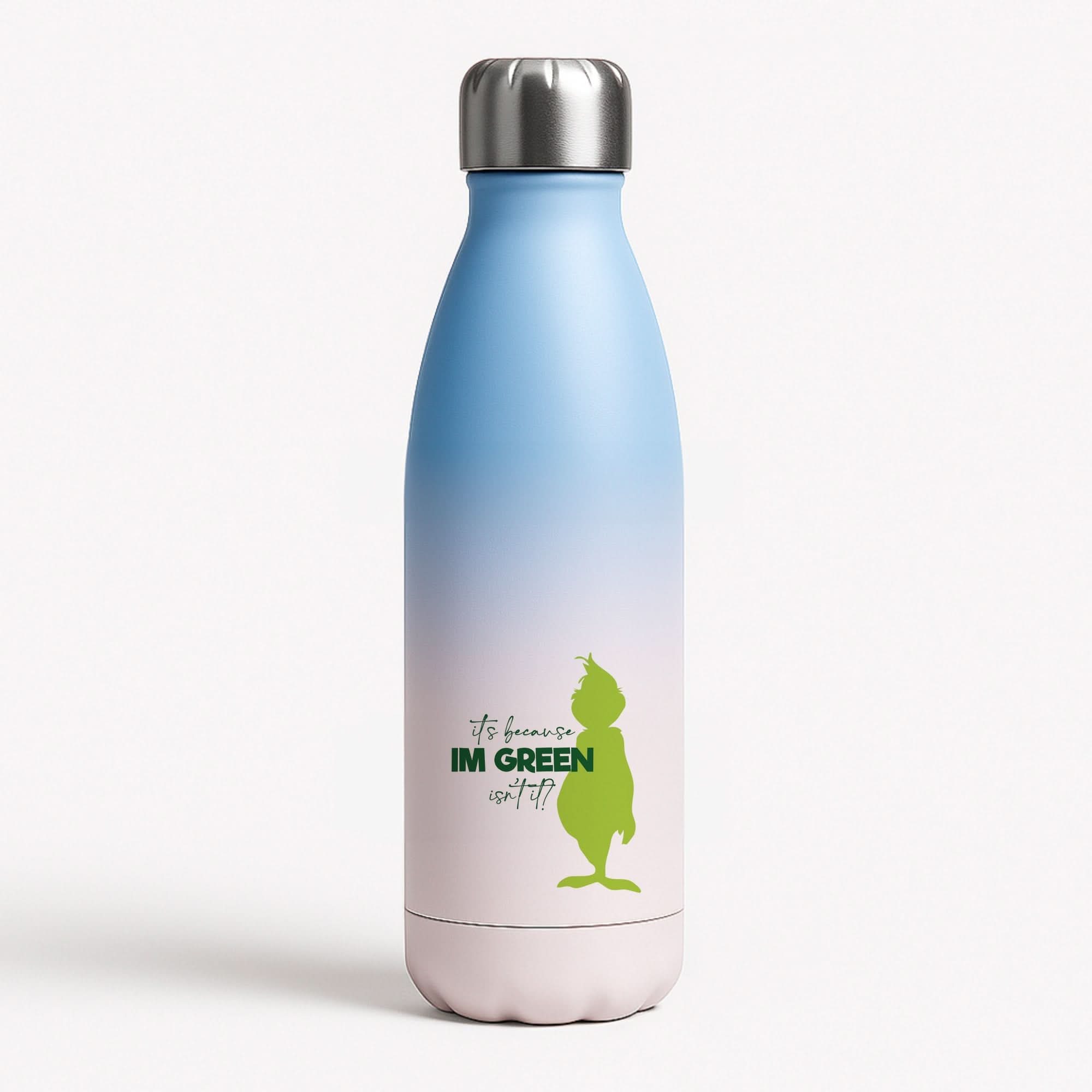 Because I'm Green Blue Water Bottle