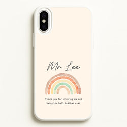 Biege Personalised Teacher Rainbow  iPhone XS Max Case