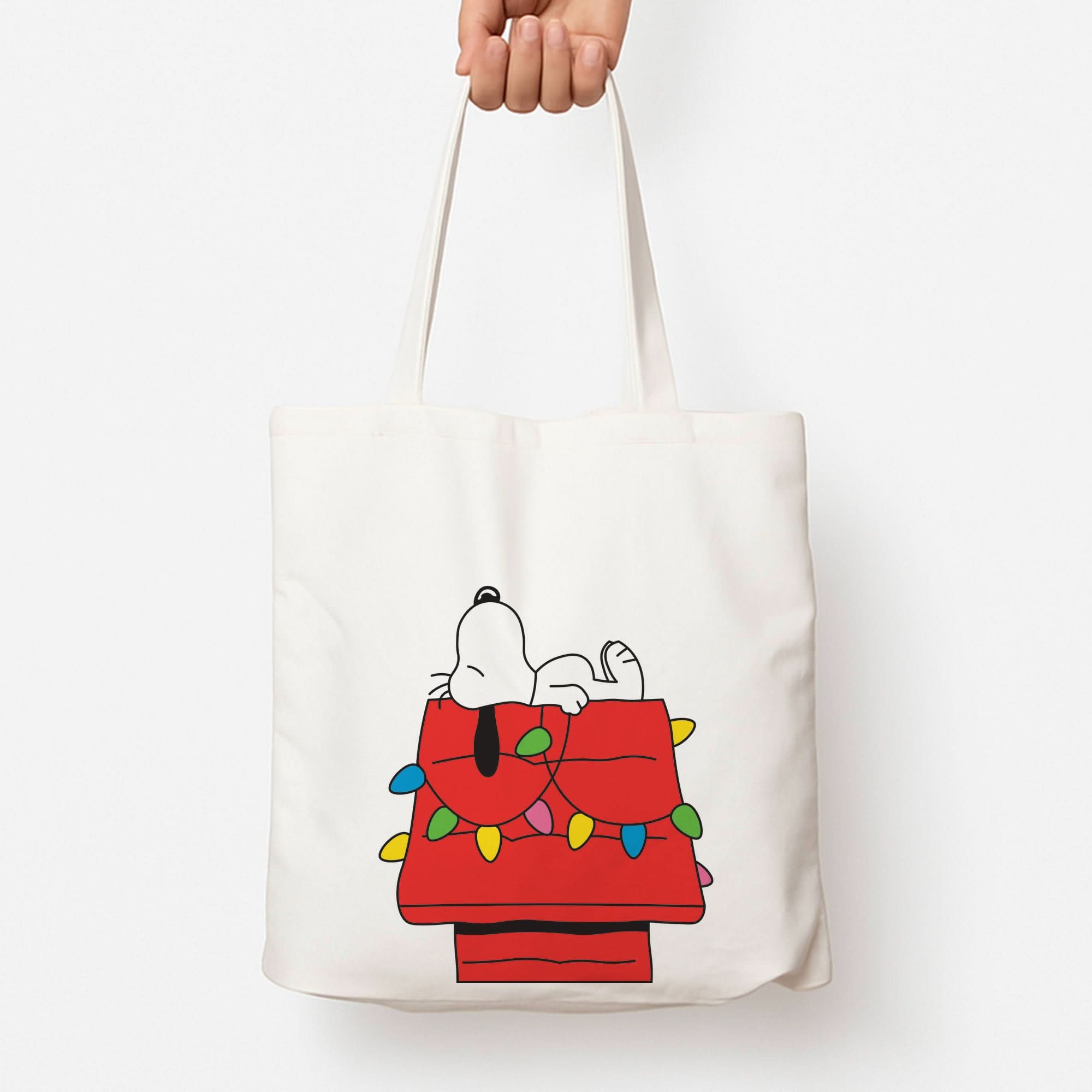 Cartoon Beagle Fairylights Tote Bag