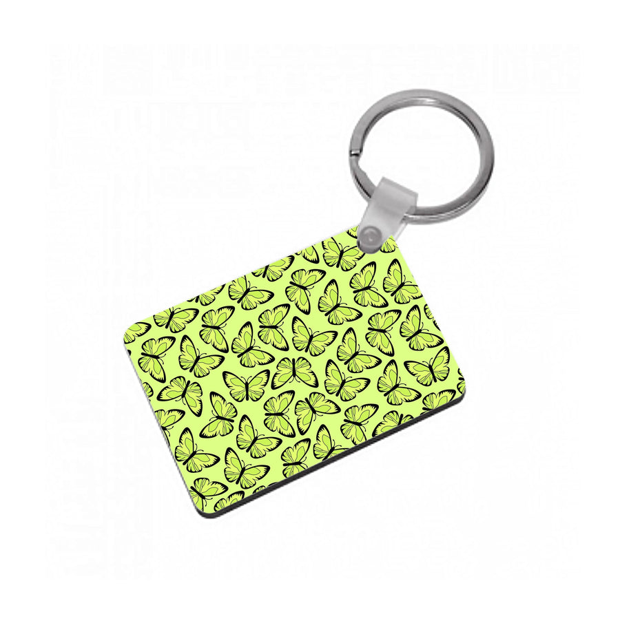 Yellow And Black Butterfly - Butterfly Patterns Keyring