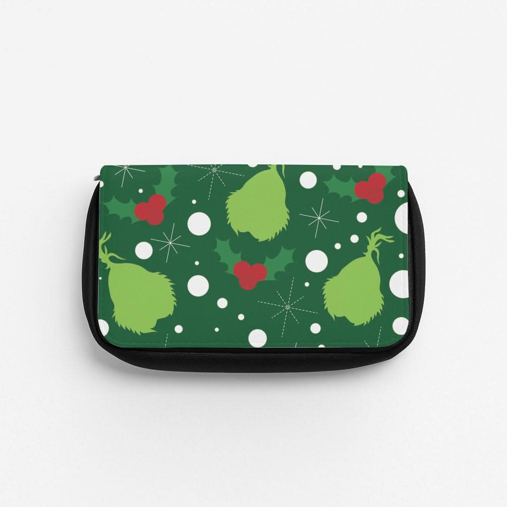 Green Creature Christmas Pattern Pencil Case