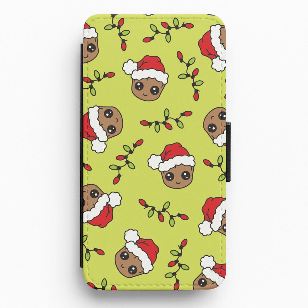 Christmas Tree Hero Pattern Flip / Wallet Phone Case
