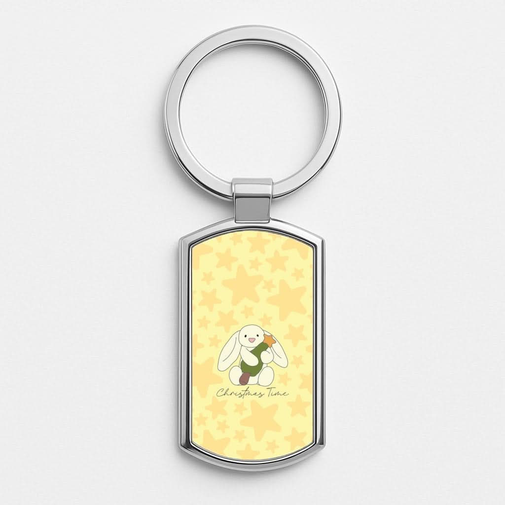 Christmas Bunny Stars Plush Luxury Keyring
