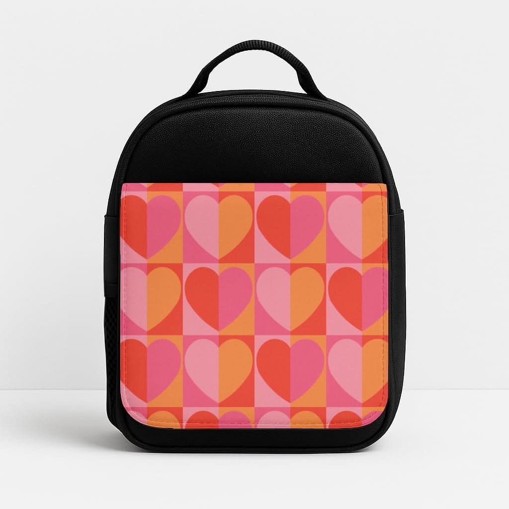 Sunset Hearts Pattern Insulated Lunch Bag