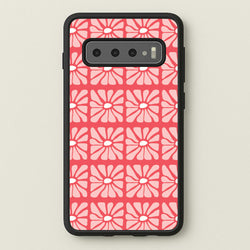Square Abstract Flowers Pink Galaxy S10 Plus Case