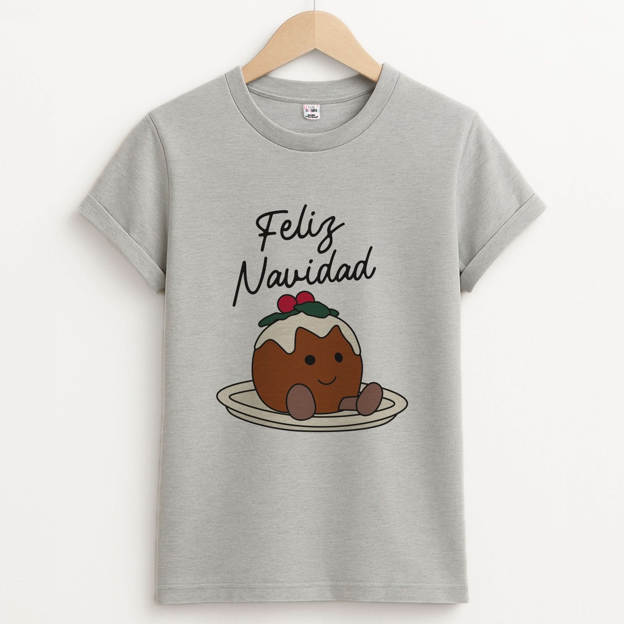Christmas Pudding Plush Unisex Grey T-Shirt