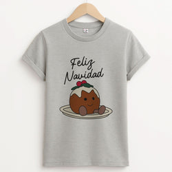 Christmas Pudding Plush Unisex Grey T-Shirt