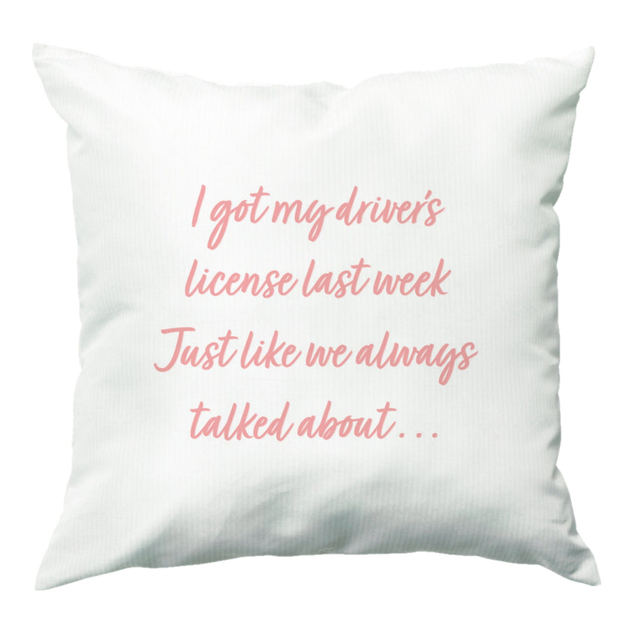 Drivers License Lyrics - Olivia TikTok Cushion