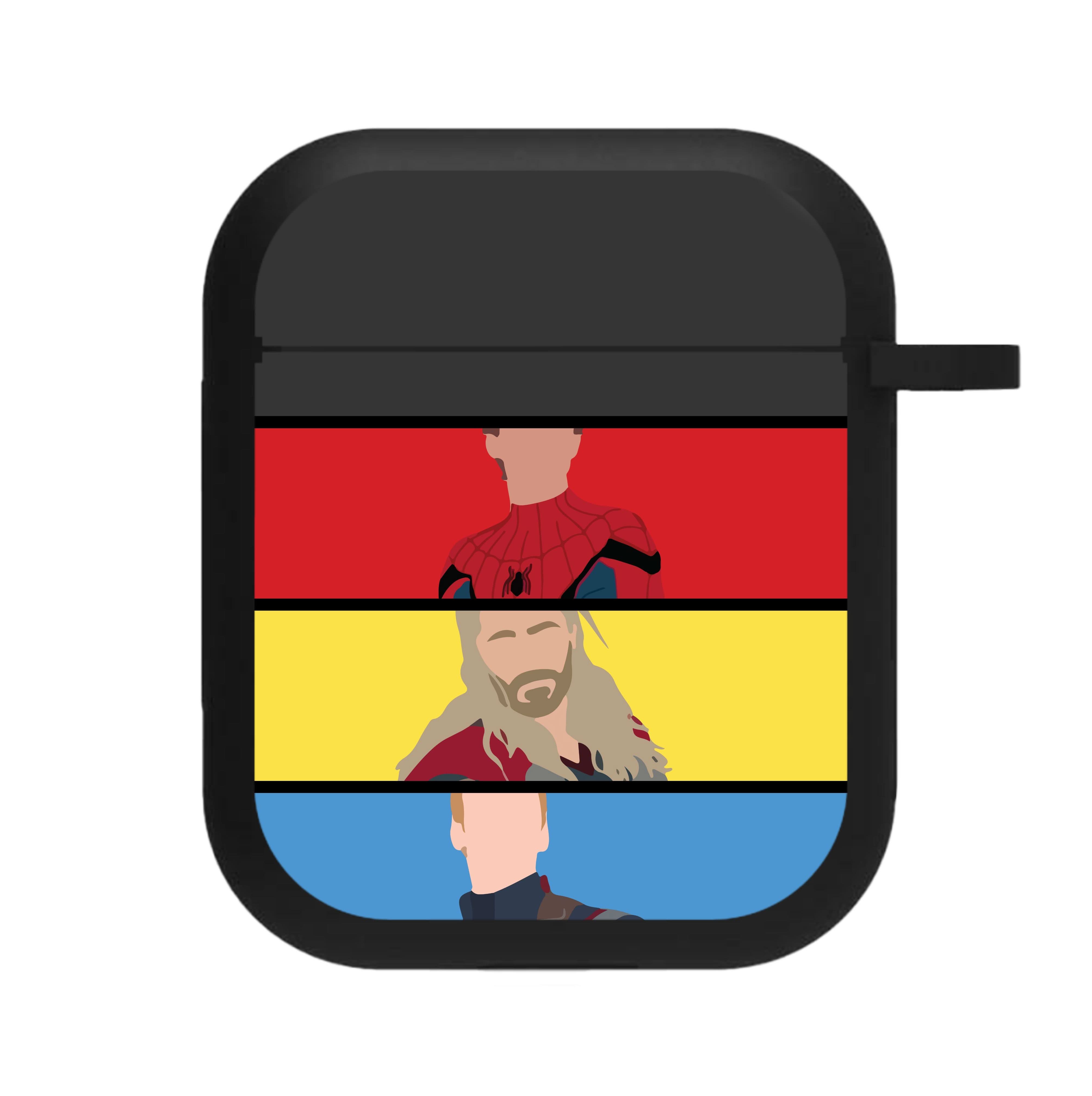 Superhero Team Red, Yellow And Blue AirPods Case