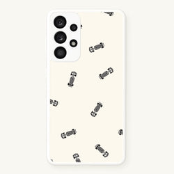 Race Cars Pattern Off White Galaxy A33 Case