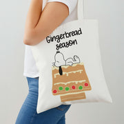 Cartoon Beagle Gingerbread House Tote Bag 2