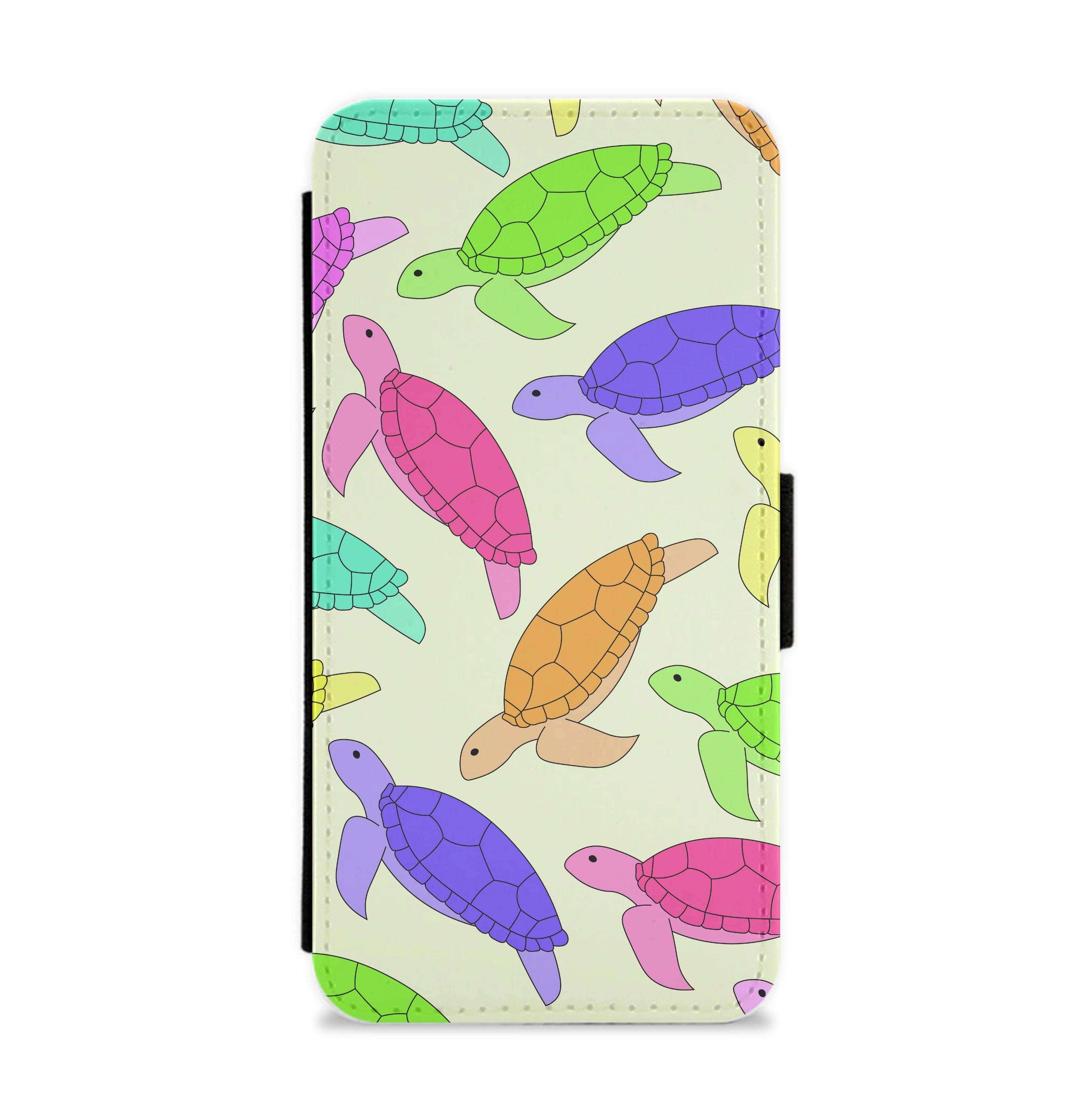 Multi Coloured Turtle Pattern - Sealife Flip / Wallet Phone Case