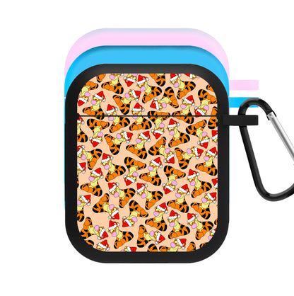 Tiger Pattern Christmas AirPods Case