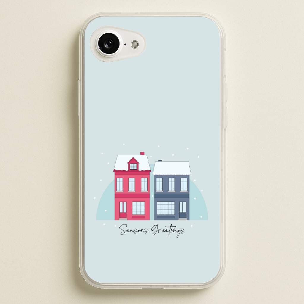 Seasons Greetings Winter Townhouses iPhone 16e Case