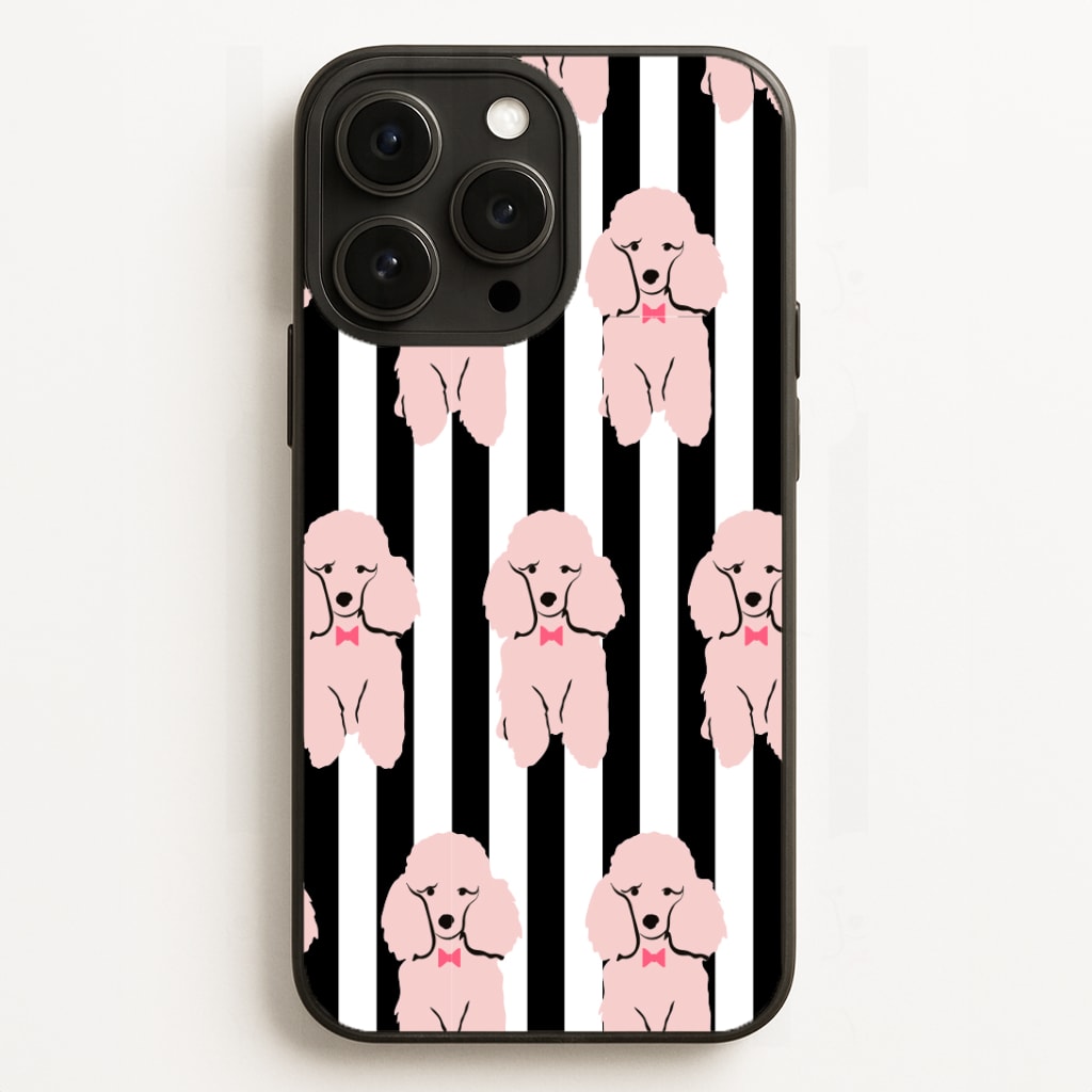 Striped Poodle - Dog Pattern Phone Case for iPhone, Samsung Galaxy and Google Pixel