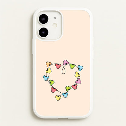 Cartoon Mouse Christmas Fairylights Heart iPhone 12 / 12 Pro Case