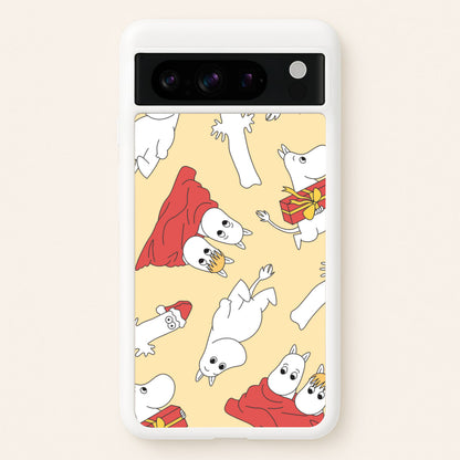 Christmas Mooms Pattern Google Pixel 8 Pro Case