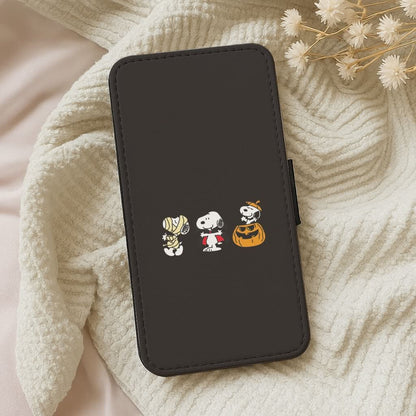 Cartoon Beagle Halloween Costumes Leather Phone Case