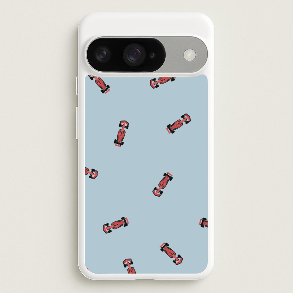 Race Cars Pattern Blue Google Pixel 10 / 10 Pro Case