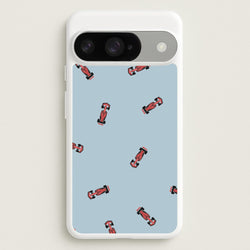 Race Cars Pattern Blue Google Pixel 10 / 10 Pro Case