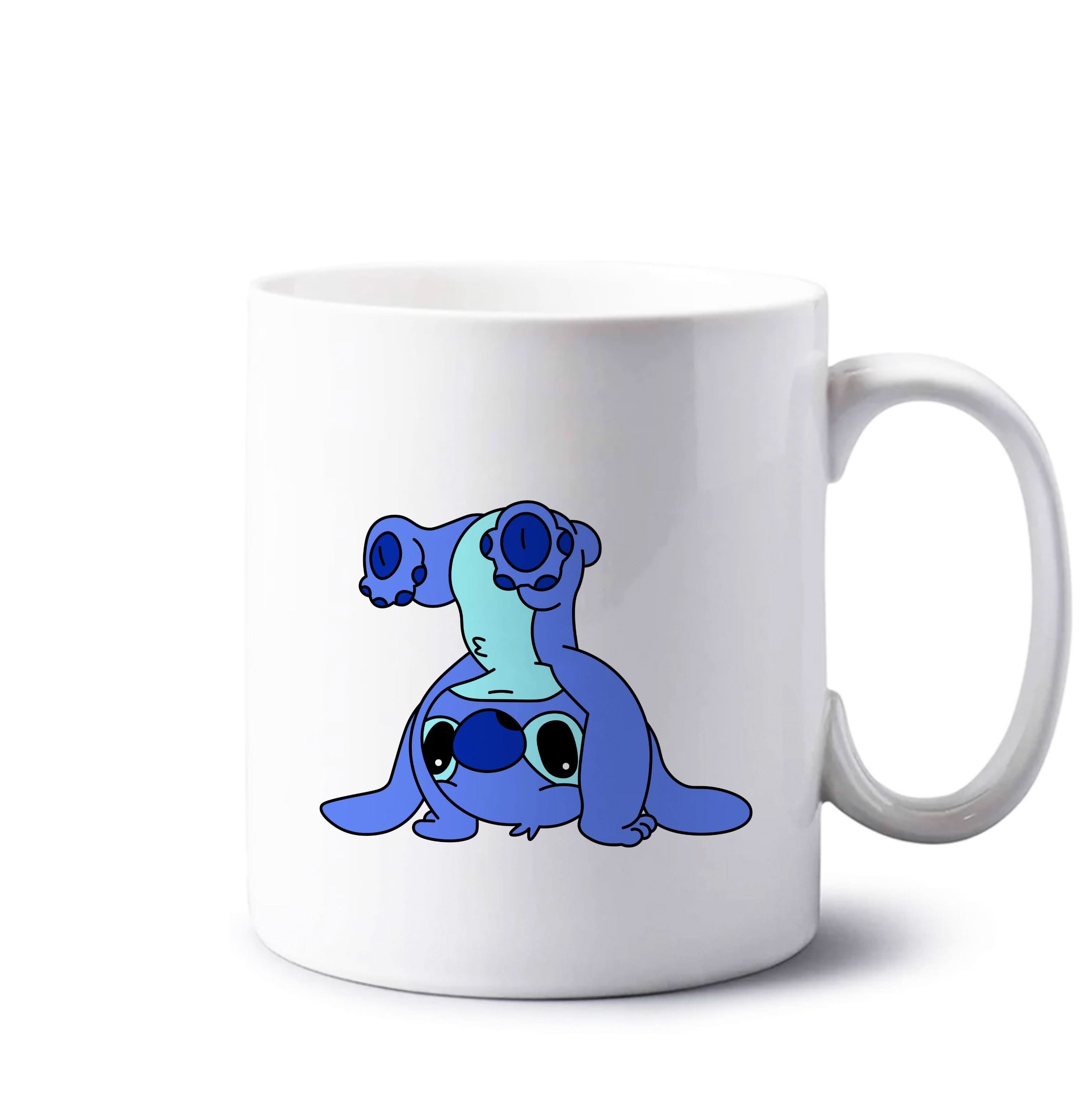 Cute Blue Alien Handstand Mug