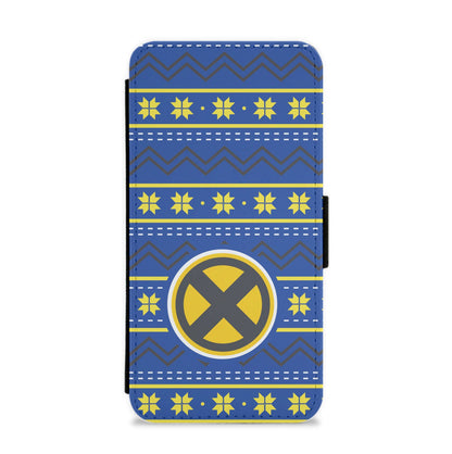 X Christmas Pattern Flip / Wallet Phone Case