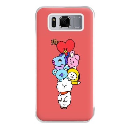 Red BT21 - RJ, Mang, Koya, Chimmy, Cooky, Shooky, Tata - K Pop Phone Case