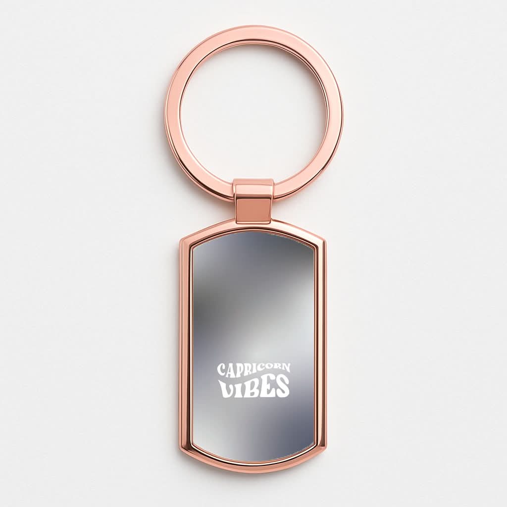 Capricorn Vibes Gradient Zodiac Rose Gold Keyring